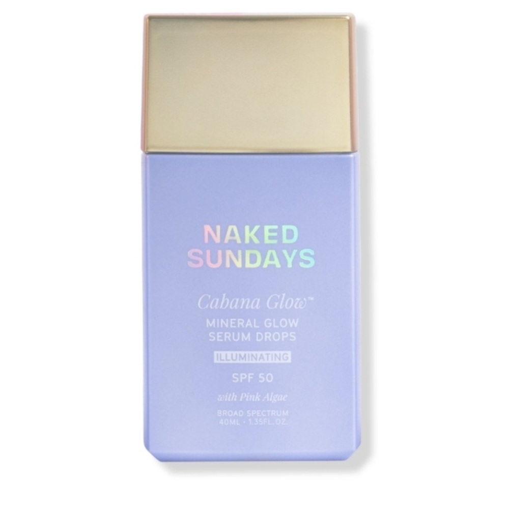 NIB Naked Sundays CabanaGlow SPF50 Mineral sunscreen Serum Drops - sheer tint